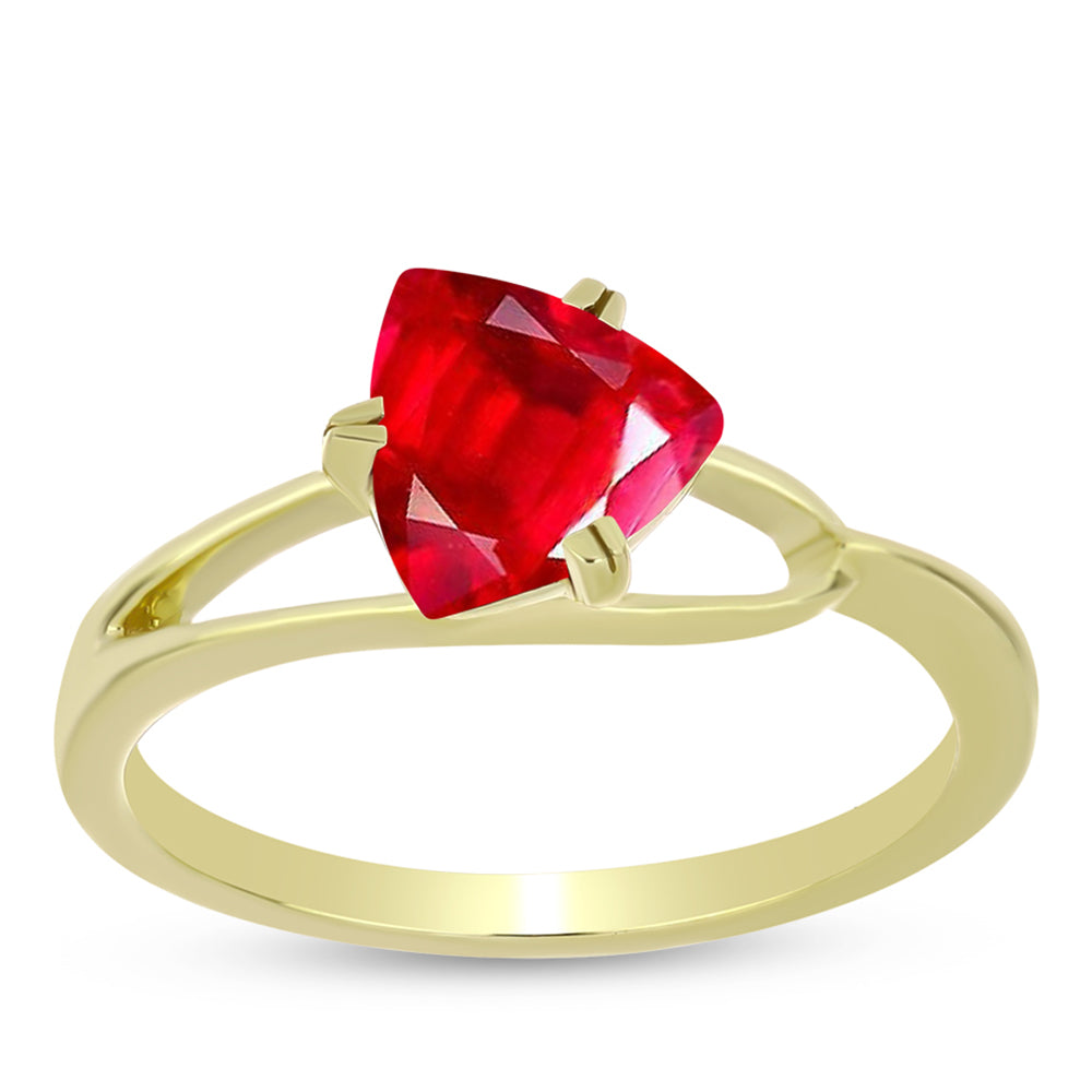 Anillo de Plata Bañada en Oro con Ágata Roja 3 