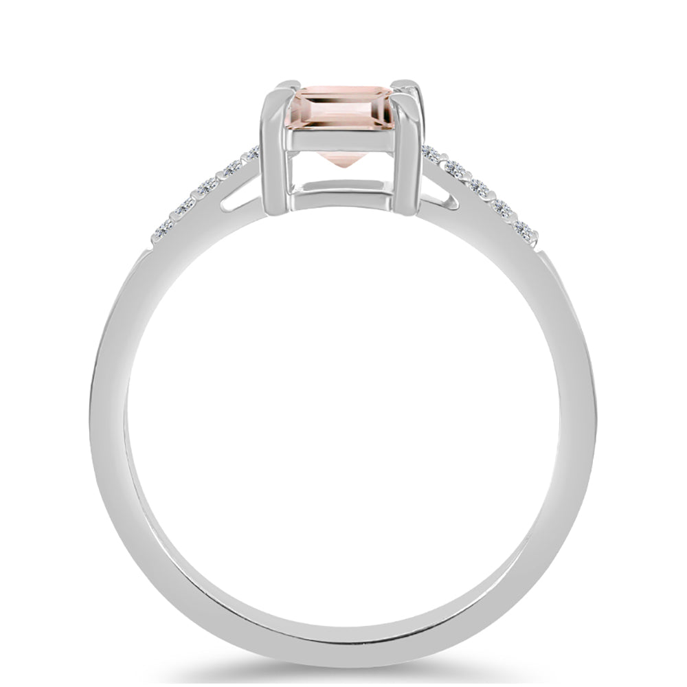 Anillo de Plata con Morganita de Gozareh y Topacio Blanco