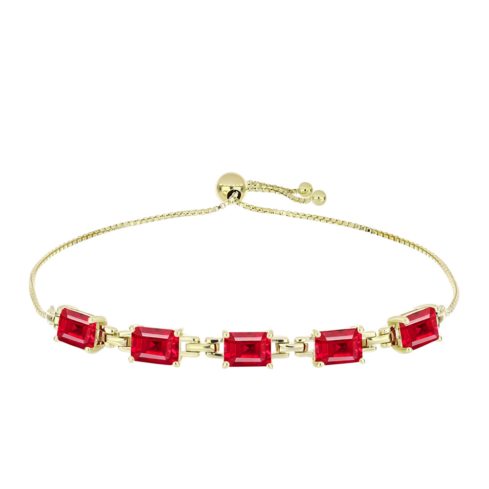 Pulsera de Plata Bañada en Oro con Ágata Roja 1 