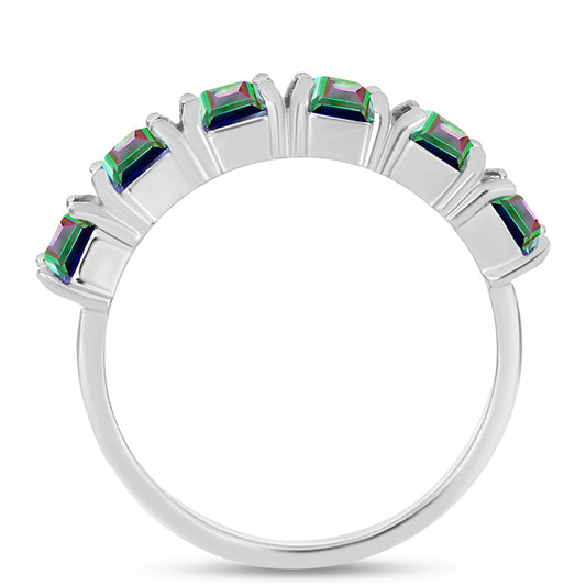 Anillo de Plata con Cuarzo Místico Verde de Brasil