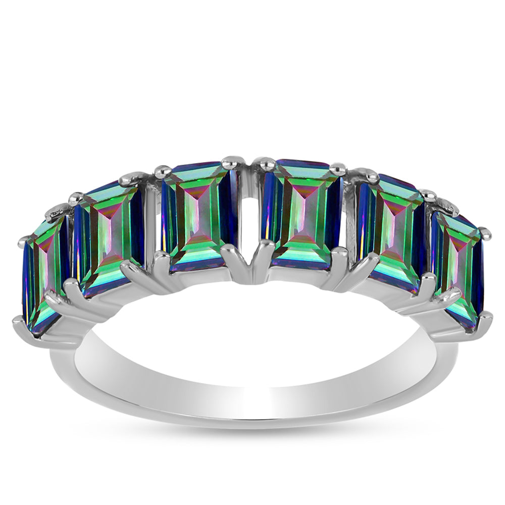 Anillo de Plata con Cuarzo Místico Verde de Brasil 3 