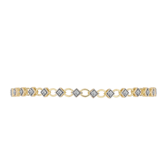 Pulsera de Plata Bañada en Oro con Diamante certificado y cultivado en laboratorio