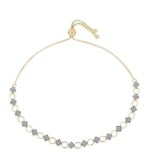 Pulsera de Plata Bañada en Oro con Diamante certificado y cultivado en laboratorio