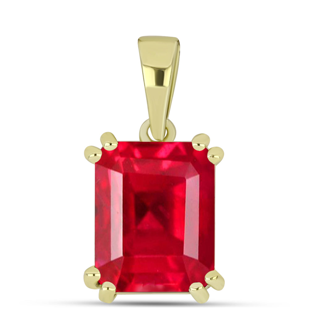 Colgante de Plata Bañada en Oro con Ágata Roja