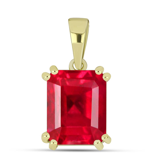 Colgante de Plata Bañada en Oro con Ágata Roja