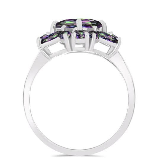 Anillo de Plata con Cuarzo Místico Verde de Brasil