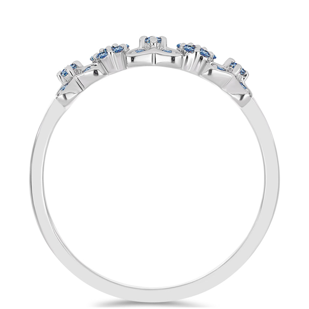 Anillo de Plata con Moisanita azul océano