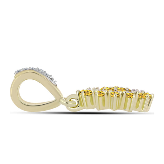 Colgante de Plata Bañada en Oro con Cuarzo Coñac y Topacio Blanco