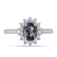 Anillo de Plata con Cuarzo Místico Verde de Brasil y Topacio Blanco