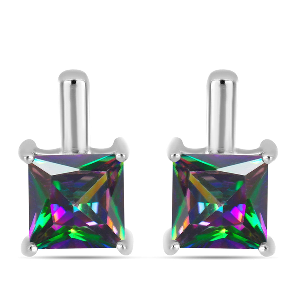 Pendientes de Plata con Cuarzo Místico Verde de Brasil 1 