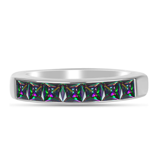 Anillo de Plata con Cuarzo Místico Verde de Brasil