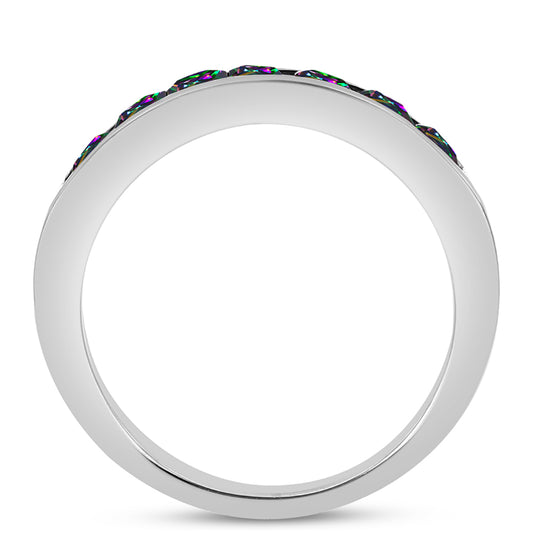 Anillo de Plata con Cuarzo Místico Verde de Brasil