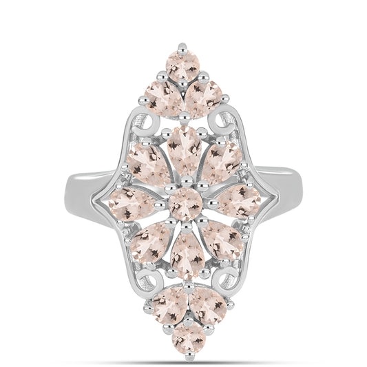 Anillo de Plata con Morganita de Gozareh