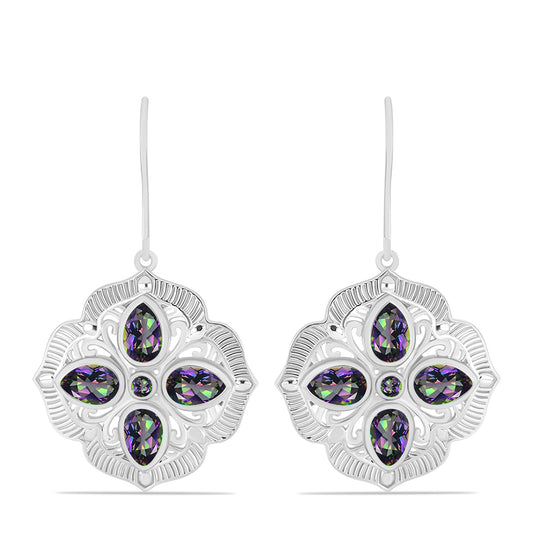 Pendientes de Plata con Cuarzo Místico Verde de Brasil