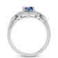 Anillo de Plata con Moisanita azul océano y Topacio Blanco