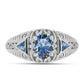 Anillo de Plata con Moisanita azul océano