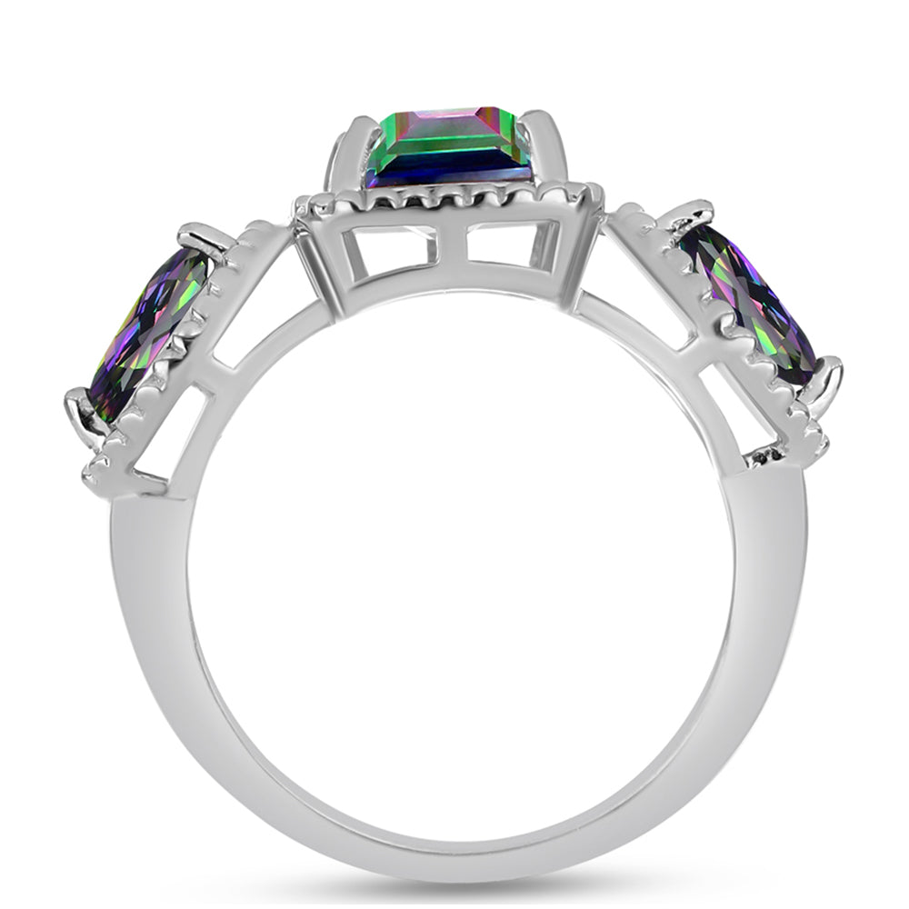 Anillo de Plata con Cuarzo Místico Verde de Brasil