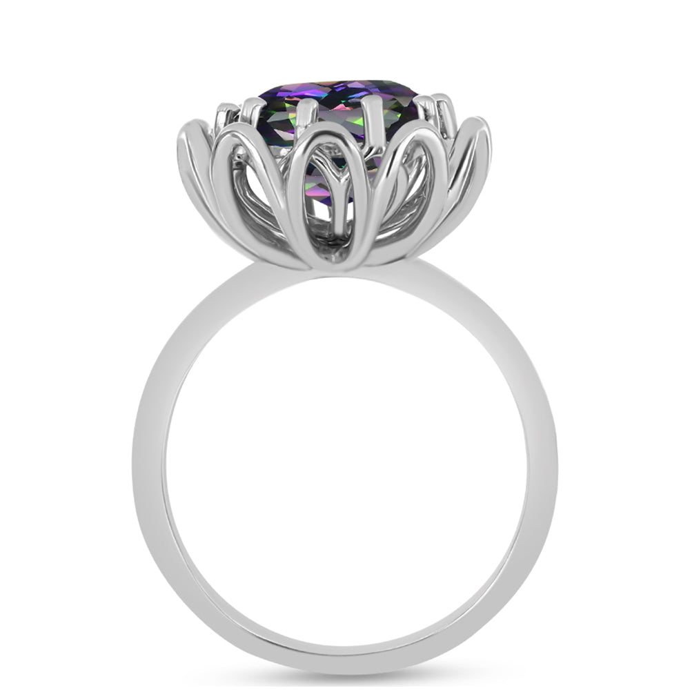 Anillo de Plata con Cuarzo Místico Verde de Brasil