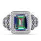 Anillo de Plata con Cuarzo Místico Verde de Brasil y Topacio Blanco