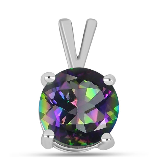 Colgante de Plata con Cuarzo Místico Verde de Brasil