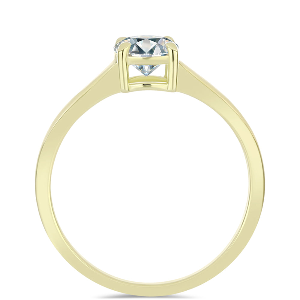 Anillo de Plata Bañada en Oro con Diamante certificado y cultivado en laboratorio 2 