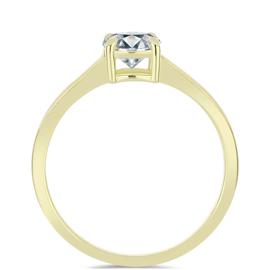 Anillo de Plata Bañada en Oro con Diamante certificado y cultivado en laboratorio