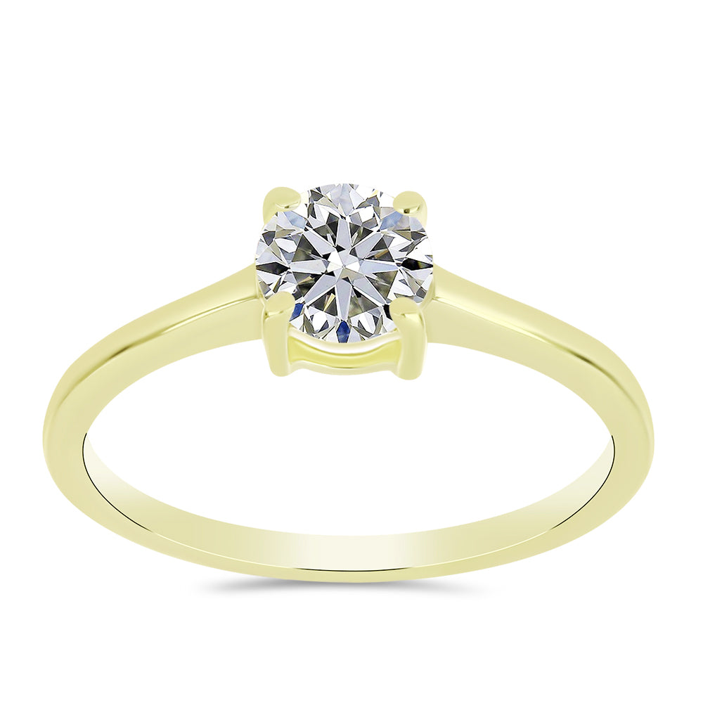 Anillo de Plata Bañada en Oro con Diamante certificado y cultivado en laboratorio 7 