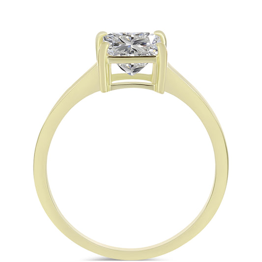 Anillo de Plata Bañada en Oro con Diamante certificado y cultivado en laboratorio