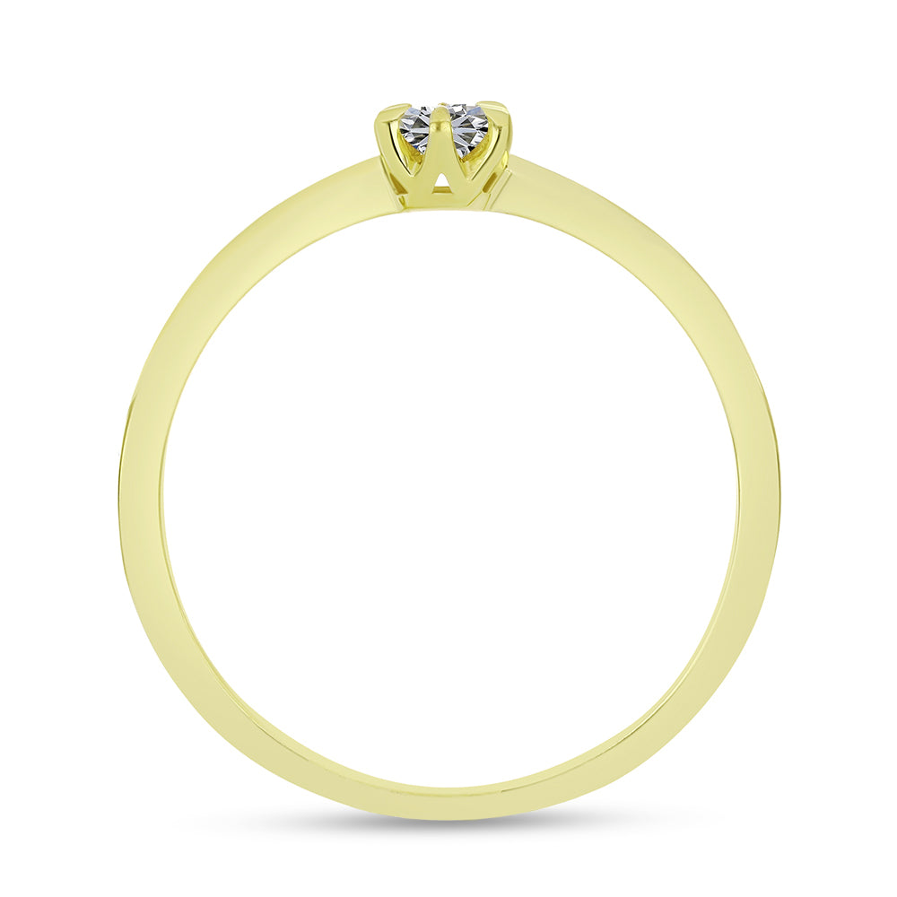 Anillo de Plata Bañada en Oro con Diamante certificado y cultivado en laboratorio 6 