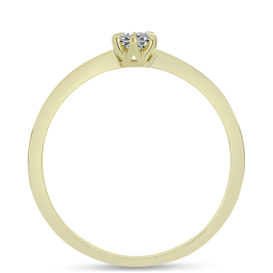 Anillo de Plata Bañada en Oro con Diamante certificado y cultivado en laboratorio