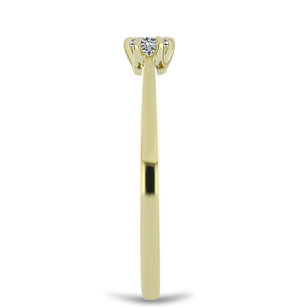 Anillo de Plata Bañada en Oro con Diamante certificado y cultivado en laboratorio