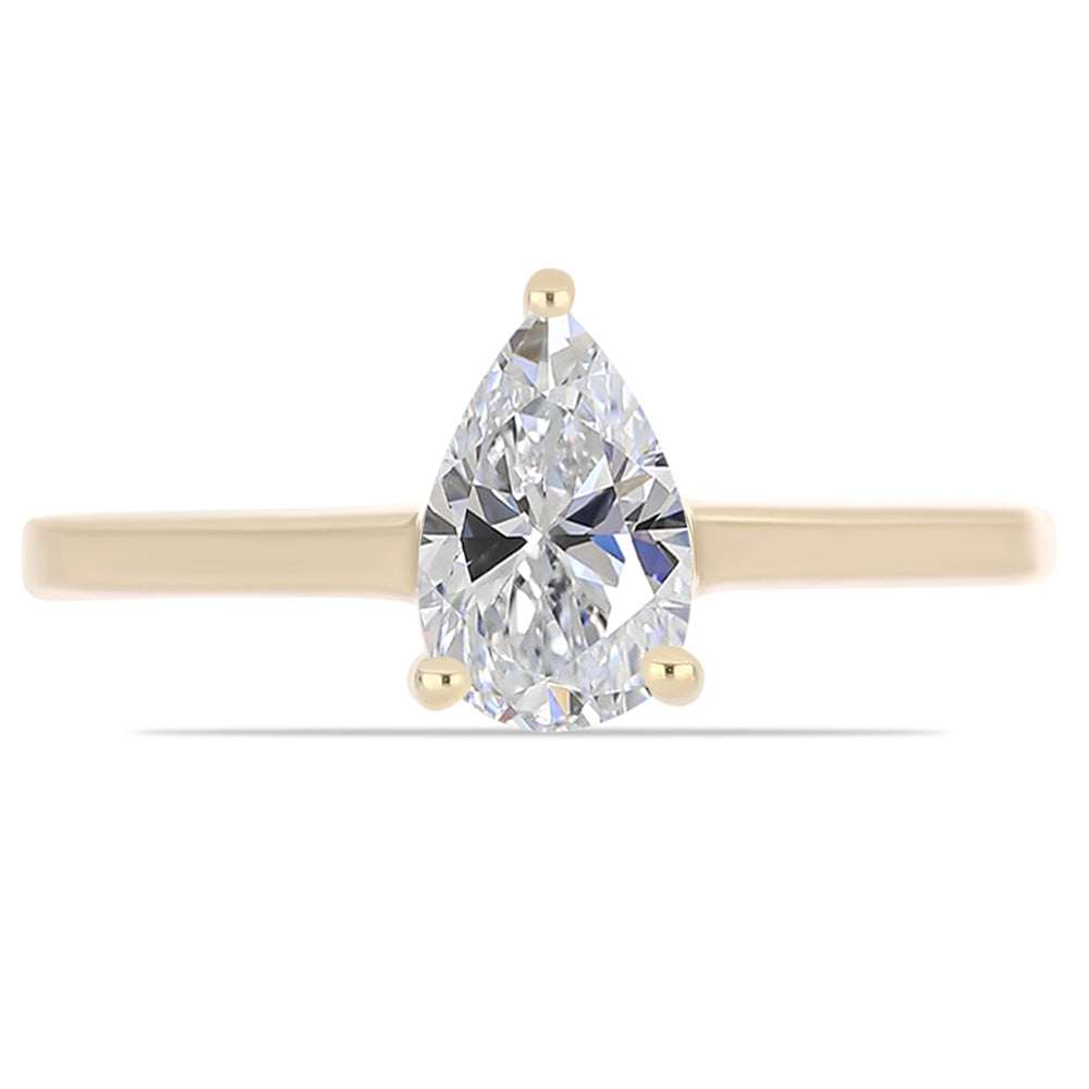 Anillo de Plata Bañada en Oro con Diamante certificado y cultivado en laboratorio