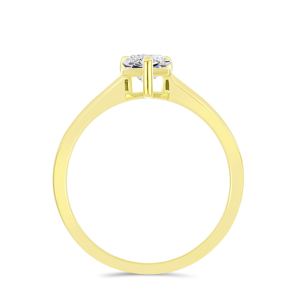 Anillo de Plata Bañada en Oro con Diamante certificado y cultivado en laboratorio 6 