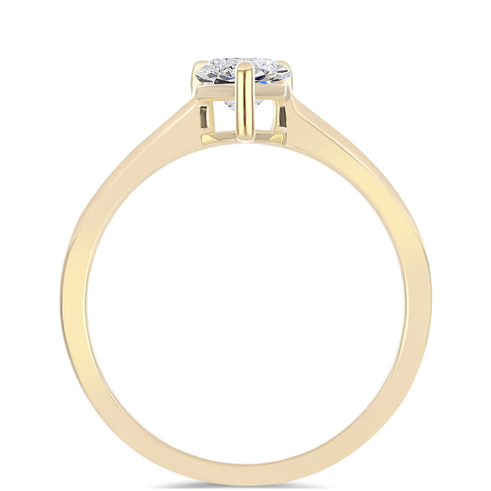 Anillo de Plata Bañada en Oro con Diamante certificado y cultivado en laboratorio