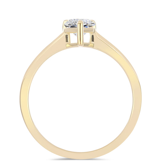 Anillo de Plata Bañada en Oro con Diamante certificado y cultivado en laboratorio