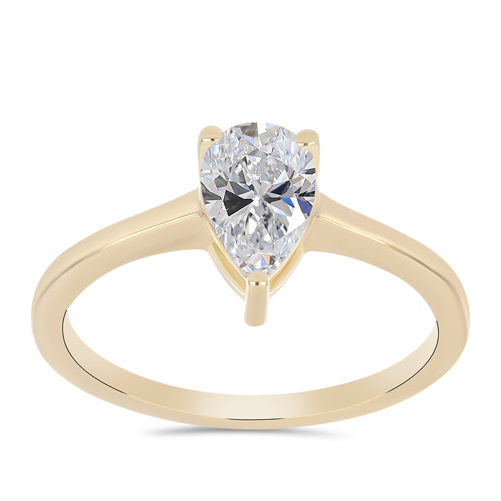 Anillo de Plata Bañada en Oro con Diamante certificado y cultivado en laboratorio 3 