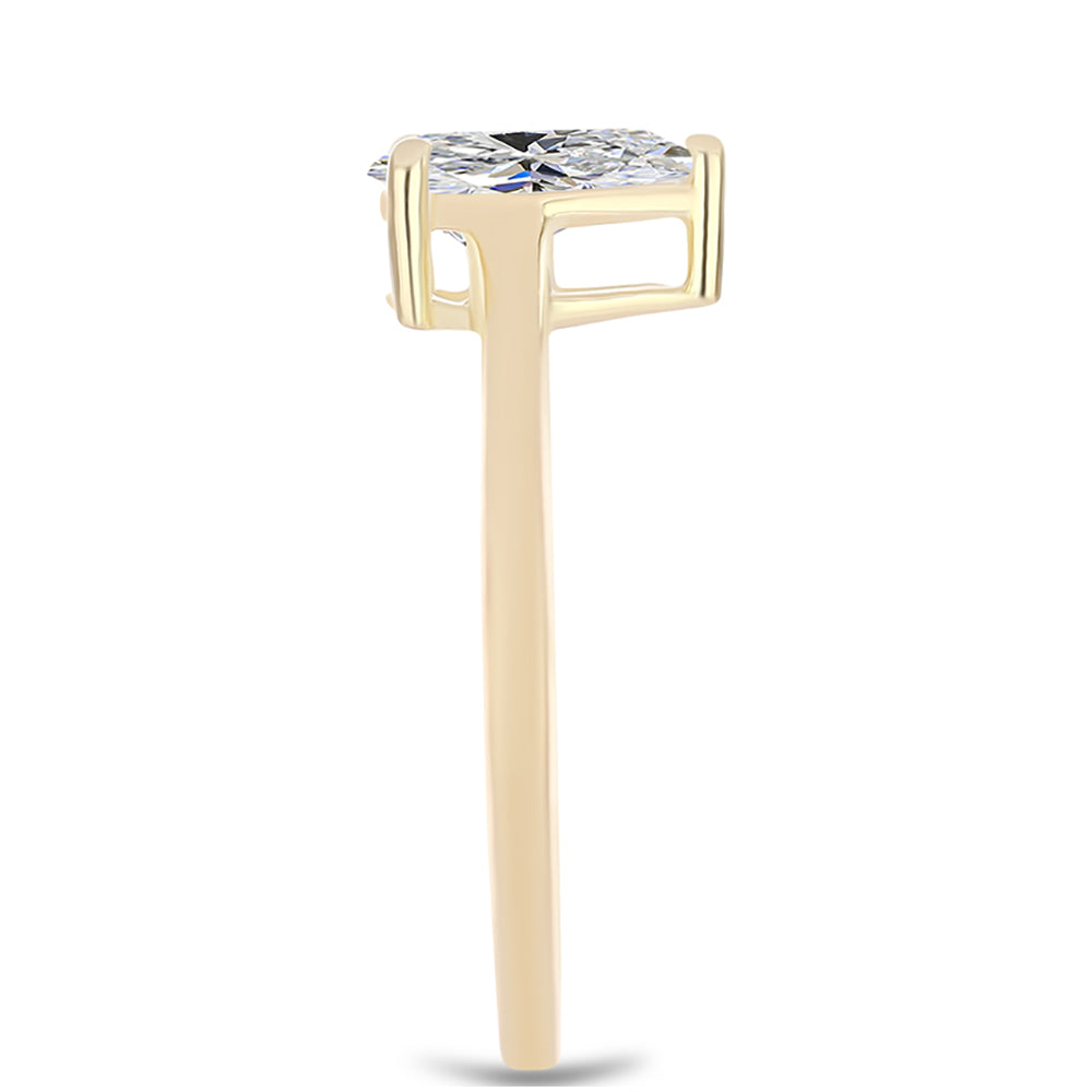 Anillo de Plata Bañada en Oro con Diamante certificado y cultivado en laboratorio 4 