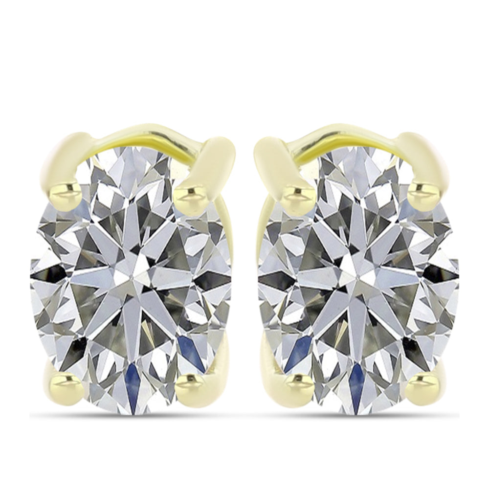 Pendientes de Plata Bañada en Oro con Diamante certificado y cultivado en laboratorio 1 