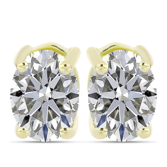 Pendientes de Plata Bañada en Oro con Diamante certificado y cultivado en laboratorio