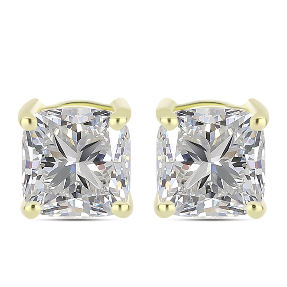 Pendientes de Plata Bañada en Oro con Diamante certificado y cultivado en laboratorio 1 