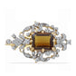 Broche de Plata Bañada en Oro con Cuarzo Coñac y Topacio Blanco