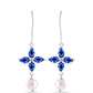 Pendientes de Plata con Zafiro Azul Australiano y Perla de Agua Dulce