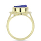Anillo de Plata Bañada en Oro con Drusa Purpura