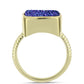 Anillo de Plata Bañada en Oro con Drusa Purpura