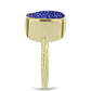 Anillo de Plata Bañada en Oro con Drusa Purpura