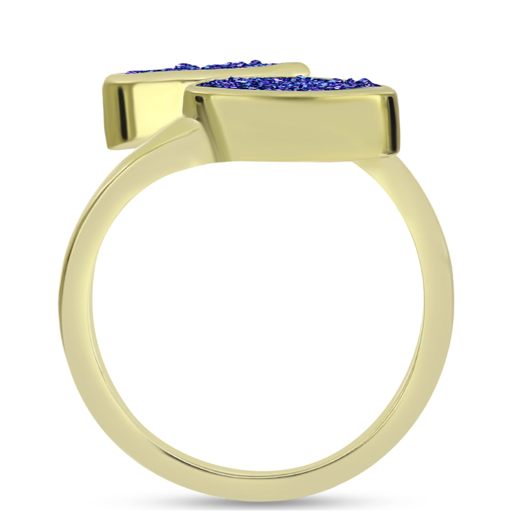 Anillo de Plata Bañada en Oro con Drusa Purpura 2 