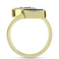 Anillo de Plata Bañada en Oro con Drusa Purpura
