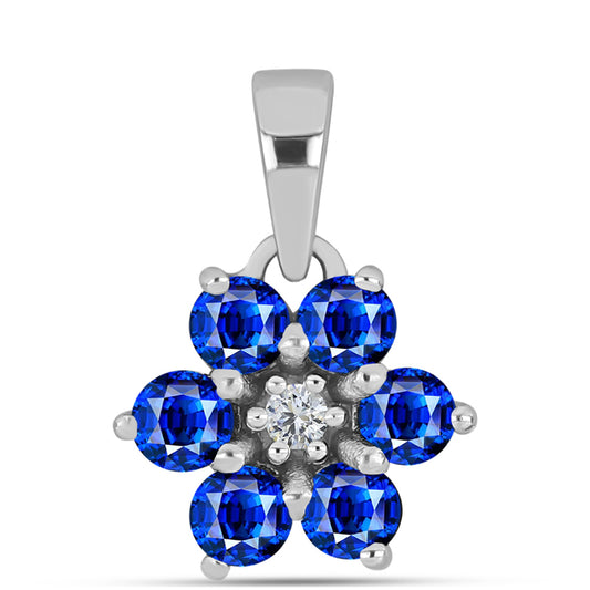 Colgante de Plata con Zafiro Azul Australiano y Topacio Blanco