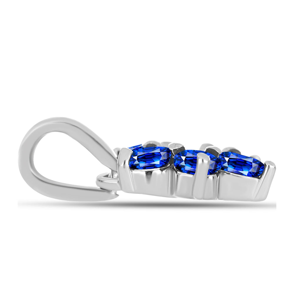 Colgante de Plata con Zafiro Azul Australiano y Topacio Blanco 2 
