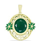Colgante de Plata Bañada en Oro con Ágata Verde